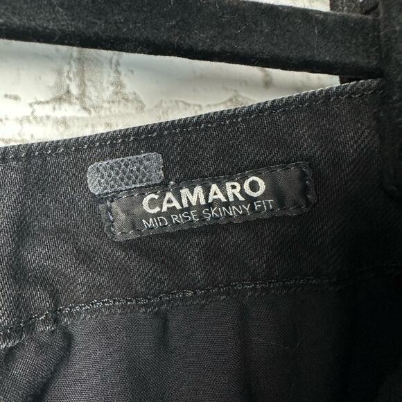 PRPS Jeans Camaro Skinny Mid Rise Zip Fly Zipper Denim Pants Black Silver 31 - Picture 5 of 7